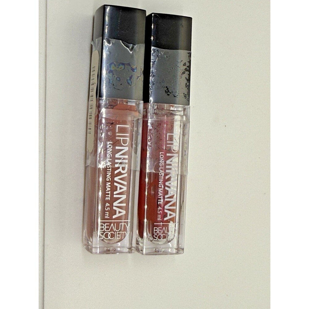 Beauty Society Lip Nirvana Matte Lipstick Set 2 Pc Bali & Fall In Love w Mirror - Picture 3 of 9